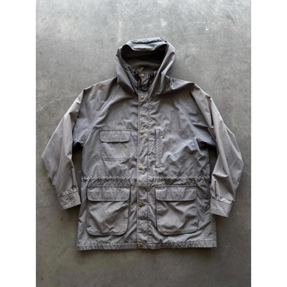 Vintage 90s Eddie Bauer Mid Weight Parka Rain Jacket XL Gray 7-Pocket Design